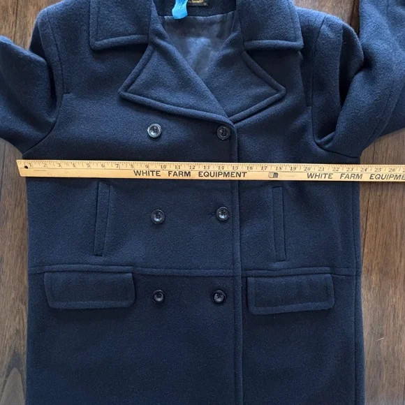 Vintage Gallery by Fennelli navy double breasted pea coat wool blend - Picture 12 of 17